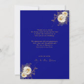 Navy Blue Gold Monogram Weddenschap Hartelijk dank (Achterkant)