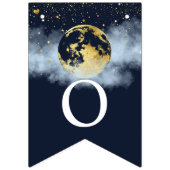 Navy Blue & Gold Moon en Stars Baby shower Vlaggetjes (Eerste vlag)