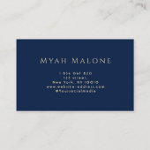 Navy Blue & Gold Moon Phase Yoga Spirituele Coach Visitekaartje (Achterkant)