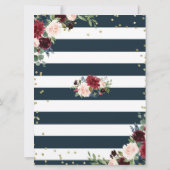 Navy Blue & Gold Nautical Bridal Shower Kaart (Achterkant)