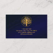 Navy Blue Gold Occupational Therapist Visitekaartje (Achterkant)