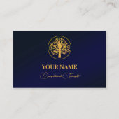 Navy Blue Gold Occupational Therapist Visitekaartje (Voorkant)