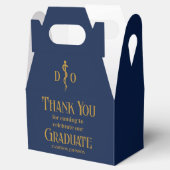 Navy Blue Gold Osteopath Graduation Party Bedankdoosjes (Geopend)
