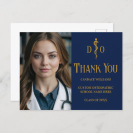Navy Blue Gold Osteopathic Doctor Foto Dank u Briefkaart