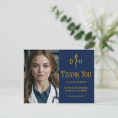 Navy Blue Gold Osteopathic Doctor Foto Dank u Briefkaart (Staand voorkant)