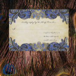 Navy Blue Gold Paisley Peacock Colors Wedding RSVP<br><div class="desc">Navy Blue en Gold Paisley Peacock Wedding Invitding,  Response Cards,  RSVP</div>