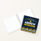 Navy Blue & Gold Pawprint Afstuderen Guestbook Notitieboek (Binnen)