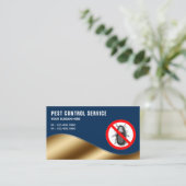 Navy Blue Gold Pest Control Service Visitekaartje (Staand voorkant)