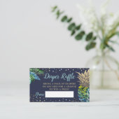 Navy Blue Gold Pineapple Baby shower Diaper Raffle Informatiekaartje (Staand voorkant)