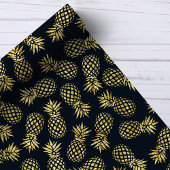 Navy Blue Gold Pineapple Pattern Cadeaupapier