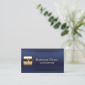 Navy Blue & Gold Professional Accounting Visitekaartje (Staand voorkant)