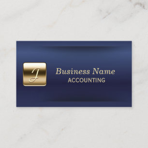 Navy Blue & Gold Professional Accounting Visitekaartje