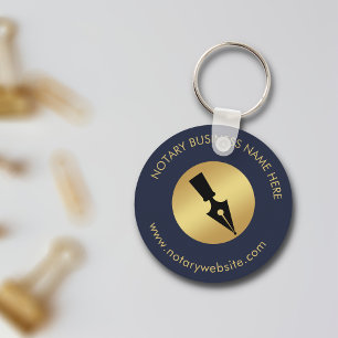 Navy Blue & Gold-promotiemiddel met Logo Sleutelhanger