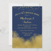 Navy Blue Gold repesial Dinner Invitation Kaart (Voorkant)