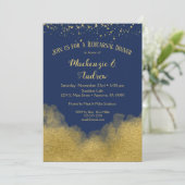 Navy Blue Gold repesial Dinner Invitation Kaart (Staand voorkant)