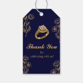 Navy Blue Gold Ring Verloving dank u Cadeaulabel (Achterkant)