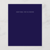 Navy Blue Gold Roos Metallic Wedding Invitations (Achterkant)