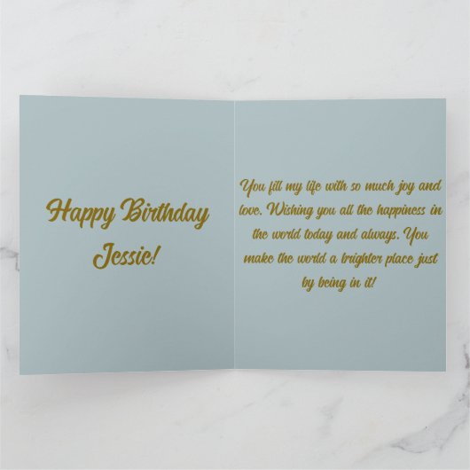 Navy Blue & Gold Royal Crown Happy Birthday Kaart (Binnen)