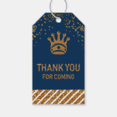 Navy Blue Gold Royal Prince Crown Dank je wel Cadeaulabel (Voorkant)