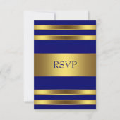 Navy Blue Gold RSVP (Voorkant)