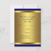 Navy Blue Gold RSVP (Achterkant)