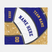 Navy Blue, Gold Senior Night Gifts for Volleyball Fleece Deken (Voorkant (Horizontaal))