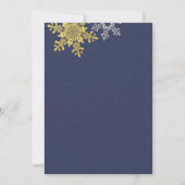 Navy Blue Gold Snowflake Winter Kerstfeestdag Kaart (Achterkant)