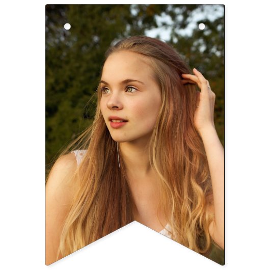 Navy Blue Gold Sparkle Afstuderen Foto Vlaggetjes (Eerste vlag)