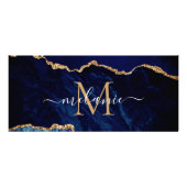 Navy Blue Gold Sparkly Uw Letter Naam Rack Kaart (Voorkant)