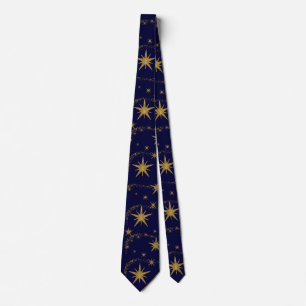Navy Blue Gold Star Mannen Wedding, Afstuderen Stropdas