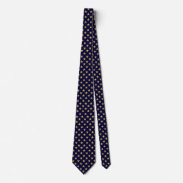 Navy Blue Gold Star-patroonwerk, Afstuderen Mannen Stropdas