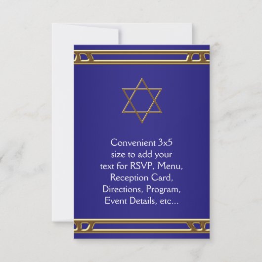 Navy Blue Gold Star van David RSVP All Purpose (Voorkant)