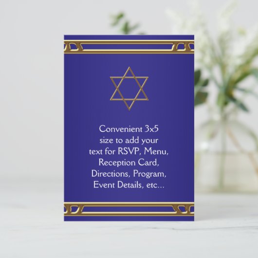 Navy Blue Gold Star van David RSVP All Purpose (Staand voorkant)