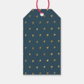 Navy Blue Gold Stars Cadeaulabel (Achterkant)