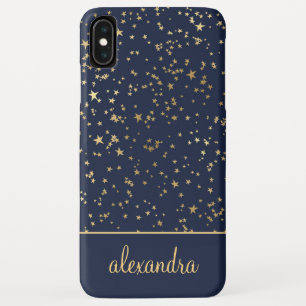 Navy Blue - Gold Stars Celestial Monogram Case-Mate iPhone Case
