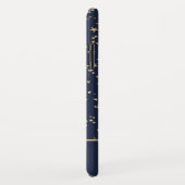 Navy Blue - Gold Stars Celestial Monogram Case-Mate iPhone Case (Achterkant/rechts)