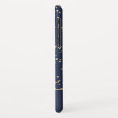 Navy Blue - Gold Stars Celestial Monogram Case-Mate iPhone Case (Achterkant/links)