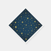 Navy Blue Gold Stars gepersonaliseerd Servet (Hoek)