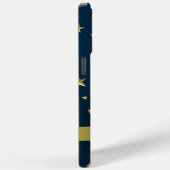 Navy Blue Gold Stars Gepersonaliseerde naam Case-Mate iPhone Case (Achterkant / Rechts)