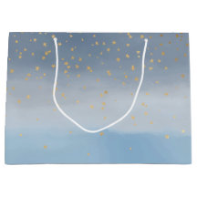 Navy Blue Gold Stars Sky Waterverf