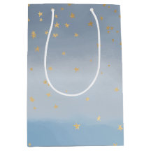 Navy Blue Gold Stars Sky Waterverf