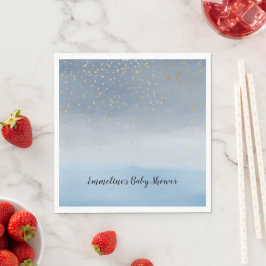 Navy Blue Gold Stars Sky Waterverf Servet