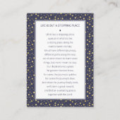 Navy Blue Gold Stippen begrafenisgebed Kaart met f (Achterkant)