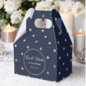Navy Blue Gold Stippen Pattern Birthday Favor Box Bedankdoosjes