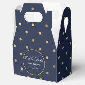 Navy Blue Gold Stippen Pattern Birthday Favor Box Bedankdoosjes (Geopend)
