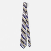 Navy Blue Gold Streak Modern Abstract Stropdas (Voorkant)