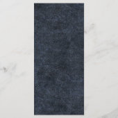 Navy Blue Gold String Lights Bokeh Wedding Menu (Achterkant)