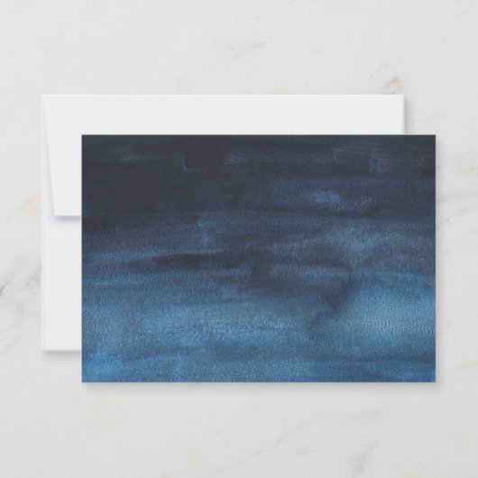 Navy Blue Gold String Lights Lantern Wedding RSVP Kaart (Achterkant)