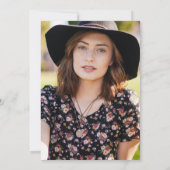 Navy Blue/Gold Stripe/Floral/Uw foto/Afstuderen Kaart (Achterkant)