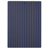 Navy Blue Gold Stripe - gepersonaliseerd, modern Klembord (Achterkant)